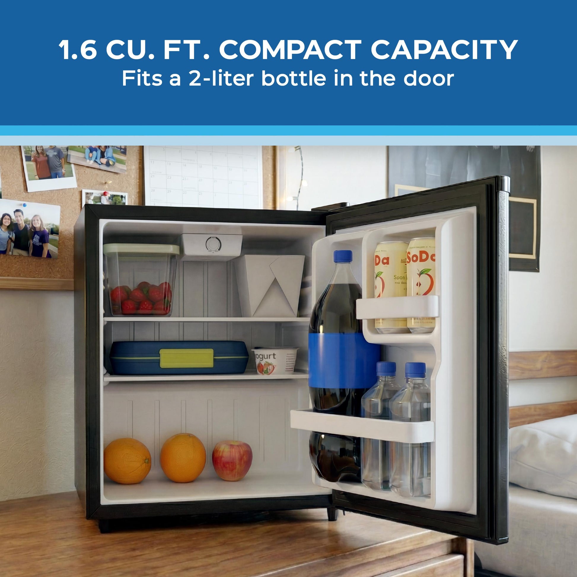 Avanti AVAR16F1B Avanti 1.6 Cu. Ft. Compact Refrigerator With Auto-Defrost, In Black (Avar16F1B)