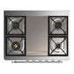 Ilve UM36FQNR3MBCLP Ilve Um36Fqnr3Mbclp Majestic Iii 36 Inch Dual Fuel Range With 6 Black Brass Burners And Griddle, Dual Function Burner Up To 25,000 Btu (Solid Door, Midnight Blue, Chrome, Liquid Propane)