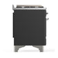 Ilve UM48FSQNR3MGCLP Ilve Um48Fsqnr3Mgclp Majestic Iii 48 Inch Dual Fuel Range With 5 Black Brass Burners, Griddle And French Top, Dual Function Burner Up To 25,000 Btu (Liquid Propane, Solid Door, Graphite Matte, Chrome)