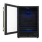 Forno FWCDR666524BLK Forno Frescolino 24 Inch Beverage Cooler, Black With Antique Brass Handles, With Led Lighting, Triple Glass Door, 188 Can Capacity, Built-In Or Freestanding