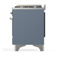 Ilve UM60FSNR3BGCLP Ilve Um60Fsnr3Bgclp Majestic Iii 60 Inch Dual Fuel Range With 7 Burners, Griddle And French Top, Dual Function Burner With Up To 25,000 Btu (Liquid Propane, Triple Glass Door, Blue Grey, Chrome)