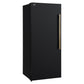 Forno FFFFD172228BLKLS Forno Maderno 28-Inch Convertible Upright Freezer/Refrigerator In Black With Antique Brass Handle, 13.6 Cu.Ft., Left Swing