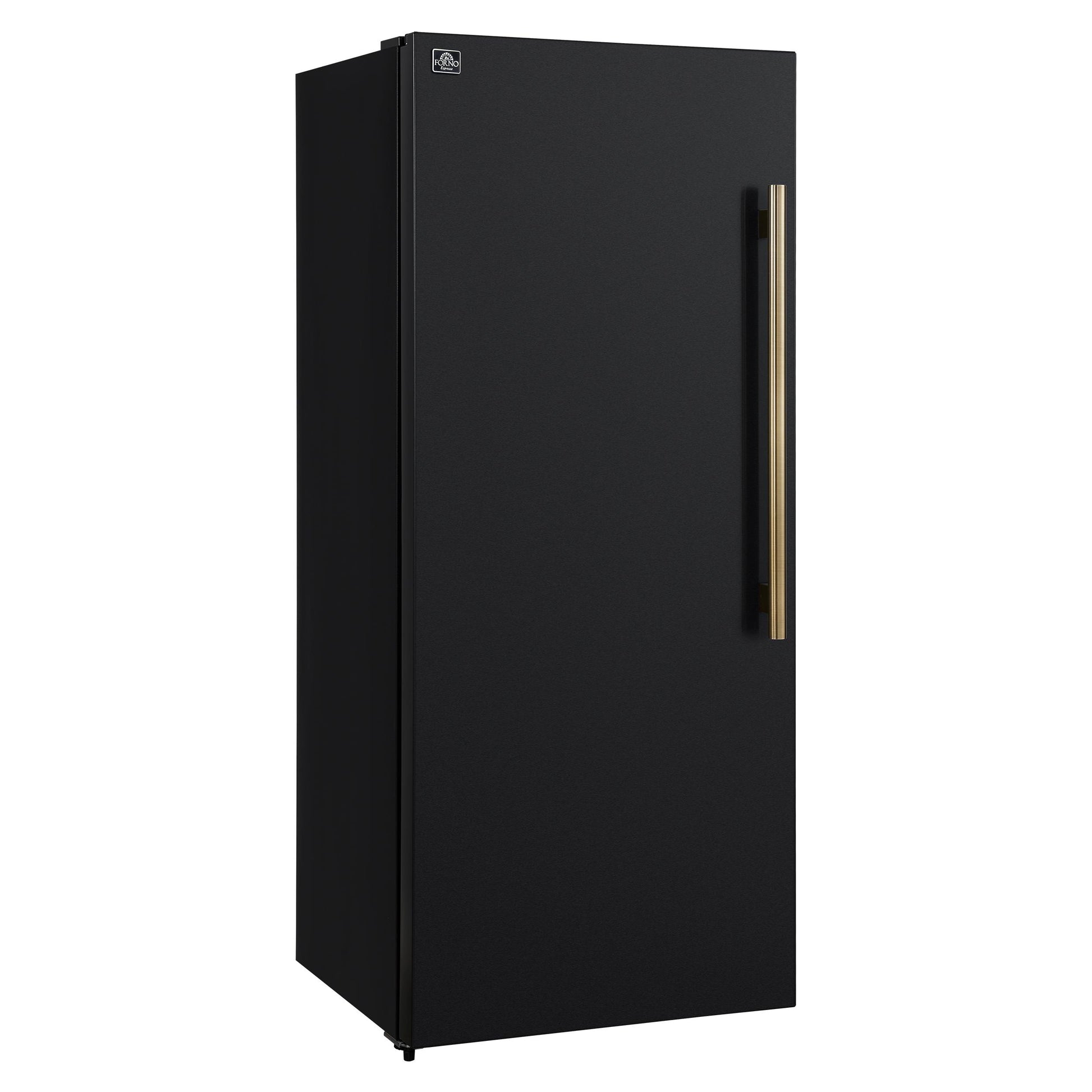 Forno FFFFD172228BLKLS Forno Maderno 28-Inch Convertible Upright Freezer/Refrigerator In Black With Antique Brass Handle, 13.6 Cu.Ft., Left Swing