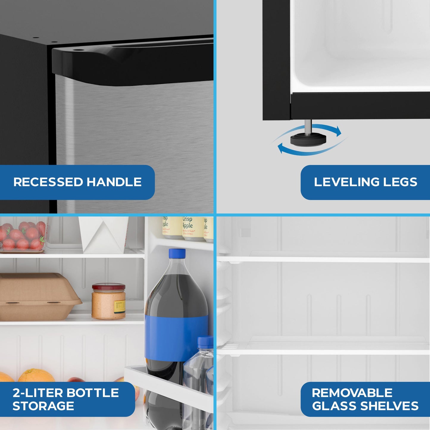 Avanti AVAR26F3S Avanti 2.6 Cu. Ft. Compact Refrigerator With Auto-Defrost, In Stainless (Avar26F3S)
