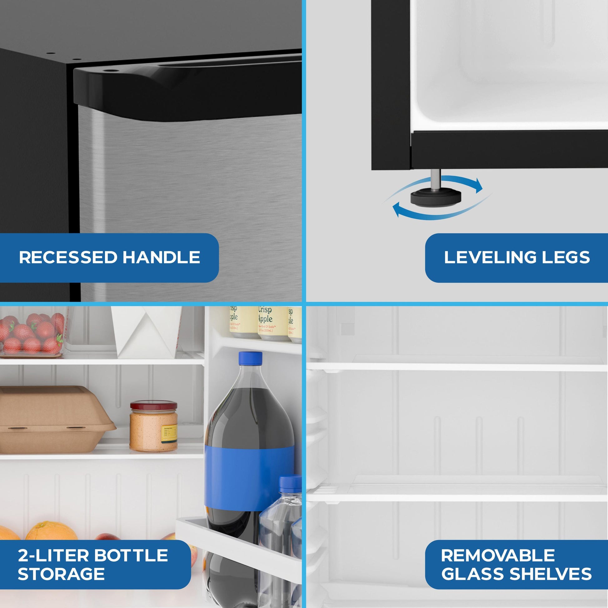 Avanti AVAR26F3S Avanti 2.6 Cu. Ft. Compact Refrigerator With Auto-Defrost, In Stainless (Avar26F3S)