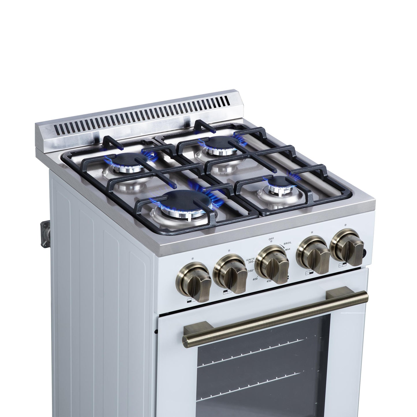 Forno FFSGS626520WHT Forno Lamazze 20 Inch Freestanding Gas Range In White, Compact Design