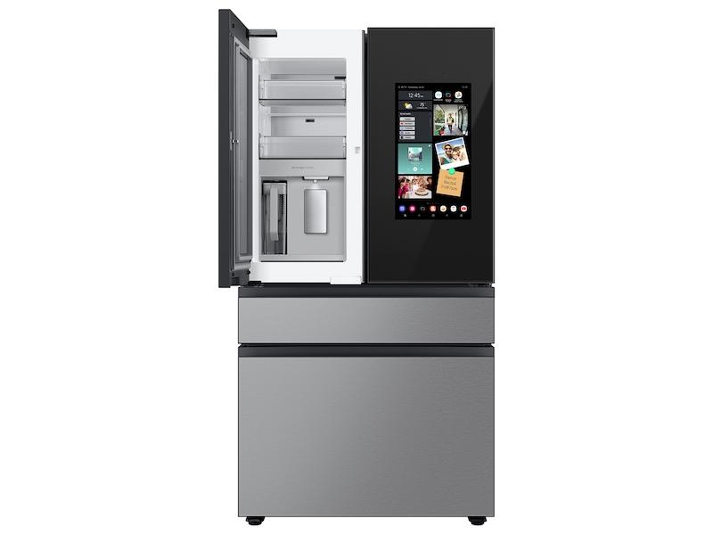 Samsung RF23BB8900QK Bespoke Counter Depth 4-Door French Door Refrigerator (23 Cu. Ft.) - In Charcoal Glass Top And Family Hub™ Panels With Stainless Steel Middle And Bottom Panels