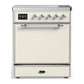 Ilve UMIB30QNR3AWC Ilve Umib30Qnr3Awc Majestic Iii 30 Inch Induction Range With 4 Elements, 4 Cu. Ft. Oven Capacity (Solid Door, Antique White, Chrome)