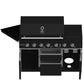 Forno FODKT2551BLK Forno All Aperto 87,600 Btu Outdoor Kitchen, 4 Burners, Infrared Burners, Side Burner, Black Sintered Stone Countertops, Gas Pizza Oven, Sink Module, Bar & Beverage Center
