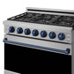 Thor Kitchen RSG36PLPBLU 36 Inch Professional Liquid Propane Range With Precision Knob In Stainless Steel And Blue Gordon Ramsay Series