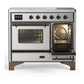 Ilve UMDIB40NR3SSB Ilve Umdib40Nr3Ssb Majestic Iii 40 Inch Induction Range With 6 Elements, 3.82 Cu. Ft. Total Oven Capacity (Triple Glass Door, Stainless Steel, Burnished)