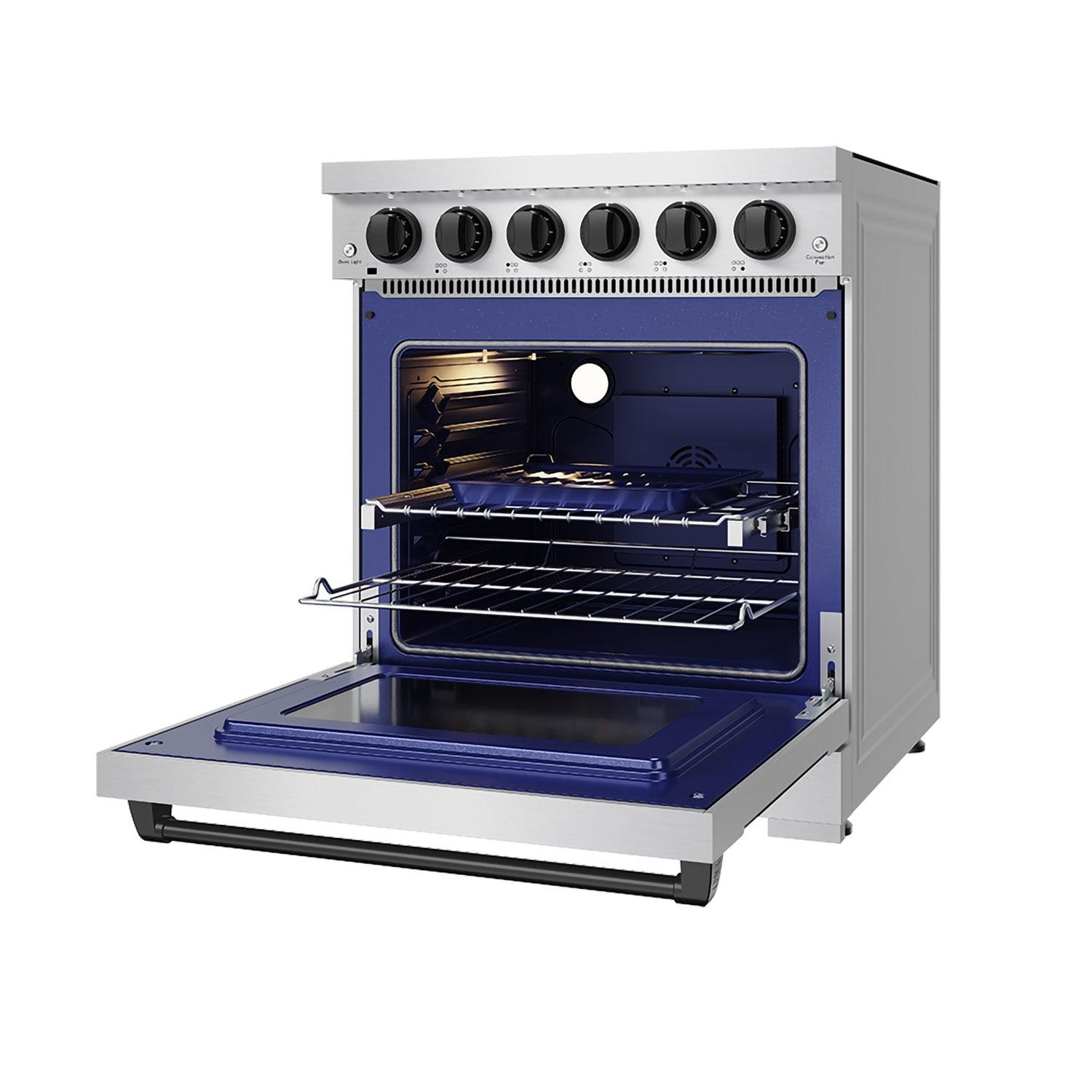 Thor Kitchen RSE30PBLK 30 Inch Professional Electric Range With Precision Knob Control In Stainless Steel And Black Gordon Ramsay Series