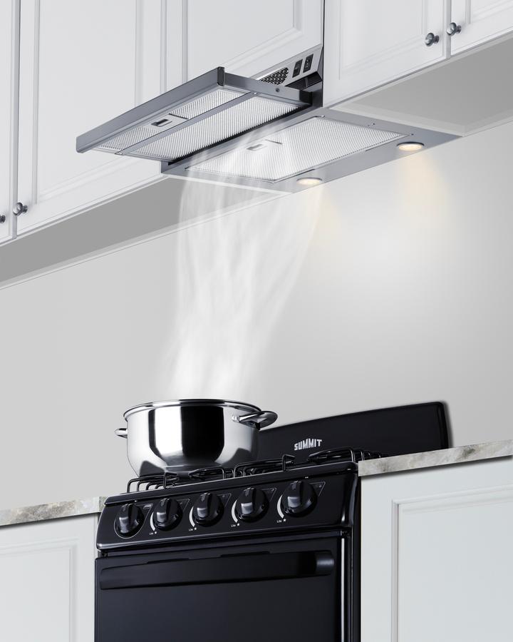 Summit HRTX24SSPTC 24" Under Cabinet Ductless Retractable Range Hood