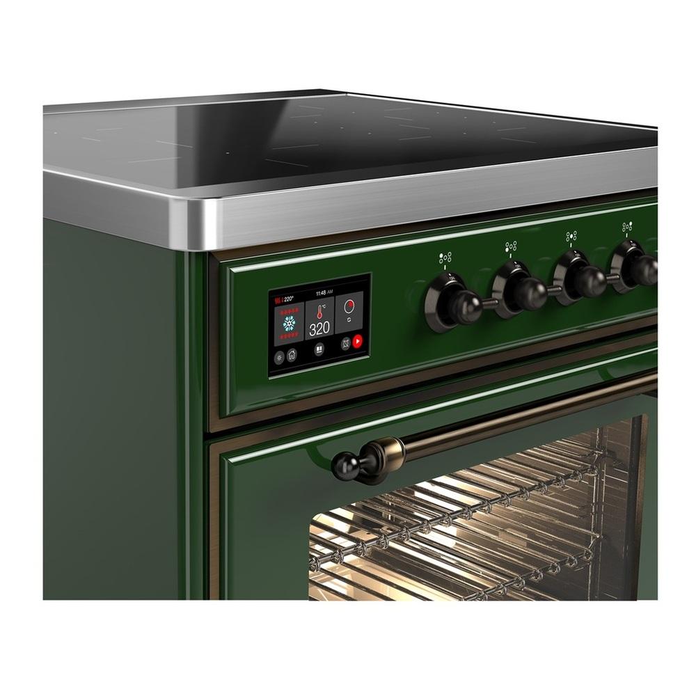 Ilve UMIB30NR3EGB Ilve Umib30Nr3Egb Majestic Iii 30 Inch Induction Range With 4 Elements, 4 Cu. Ft. Oven Capacity (Triple Glass Door, Emerald Green, Burnished)