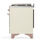 Ilve UM60FSQNR3AWP Ilve Um60Fsqnr3Awp Majestic Iii 60 Inch Dual Fuel Range With 7 Burners, Griddle And French Top, Dual Function Burner With Up To 25,000 Btu (Natural Gas, Solid Door, Antique White, Copper)