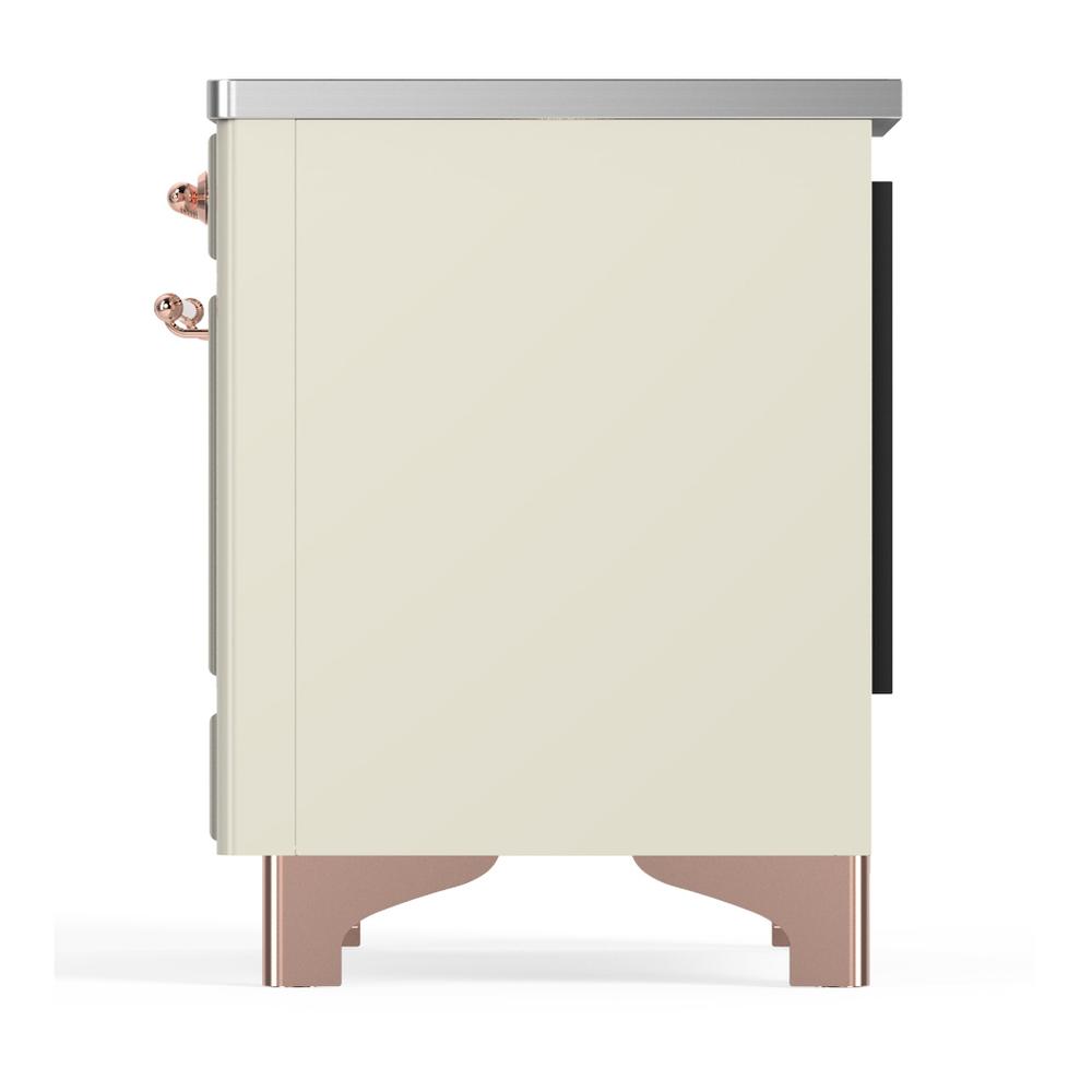 Ilve UMDIB40NR3AWP Ilve Umdib40Nr3Awp Majestic Iii 40 Inch Induction Range With 6 Elements, 3.82 Cu. Ft. Total Oven Capacity (Triple Glass Door, Antique White, Copper)