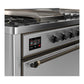 Ilve UM60FSQNR3SSBLP Ilve Um60Fsqnr3Ssblp Majestic Iii 60 Inch Dual Fuel Range With 7 Burners, Griddle And French Top, Dual Function Burner With Up To 25,000 Btu (Liquid Propane, Solid Door, Stainless Steel, Burnished)