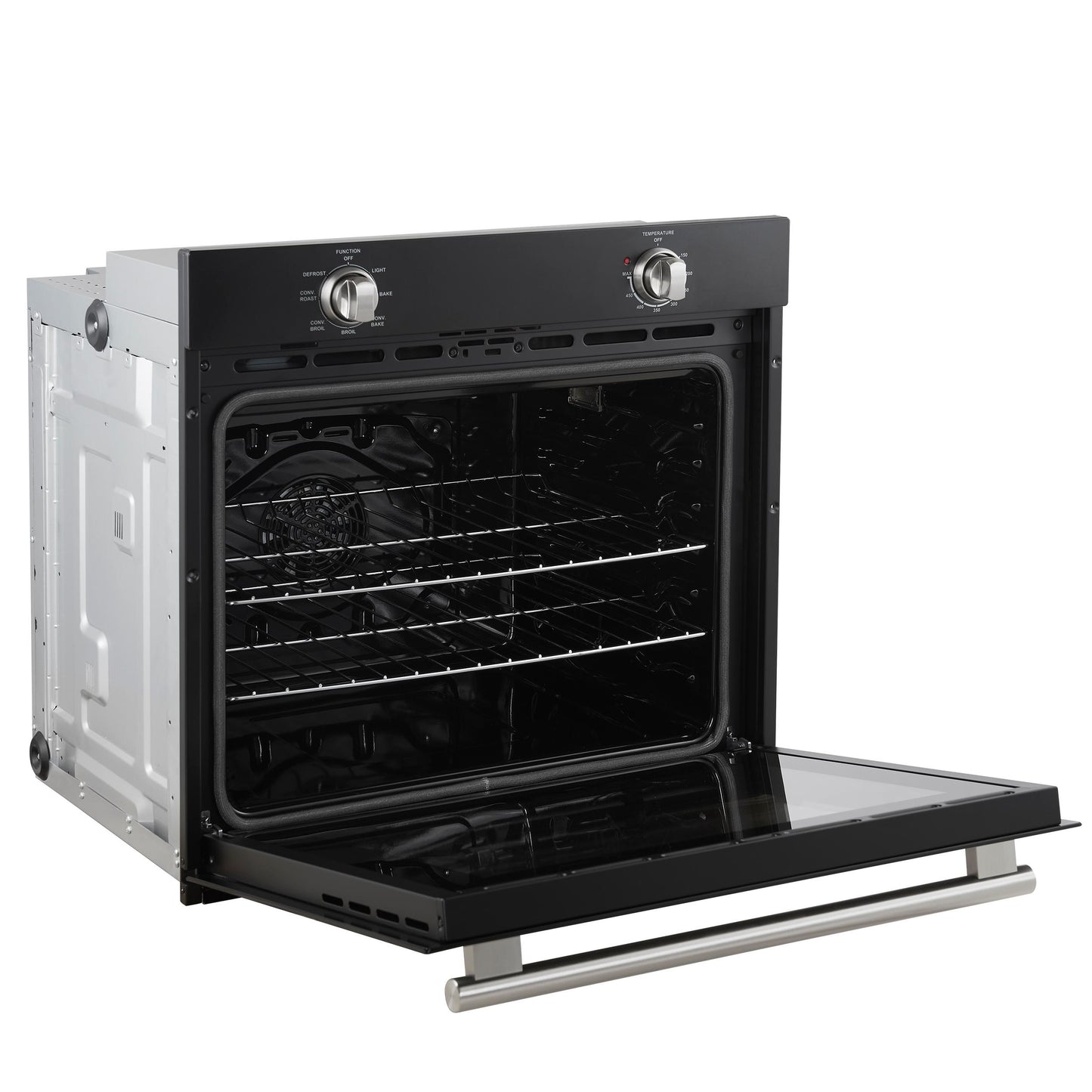 Forno FBOEL137030BLK Forno Vomero 30-Inch Wall Oven, Black, 5 Cu.Ft Capacity, 3550 Watts Convection, Mechanical Controls, Manuel Steam Clean