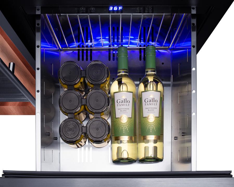 Summit ADRWC36PNR 36" Wide Combination Wine Cellar & 2-Drawer Refrigerator , Ada Compliant (Panel Not Included)