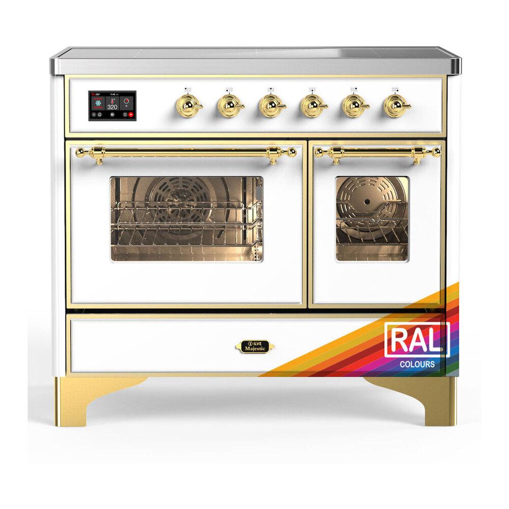 Ilve UMDIB40NR3RAG Ilve Umdib40Nr3Rag Majestic Iii 40 Inch Induction Range With 6 Elements, 3.82 Cu. Ft. Total Oven Capacity (Triple Glass Door, Ral, Brass)