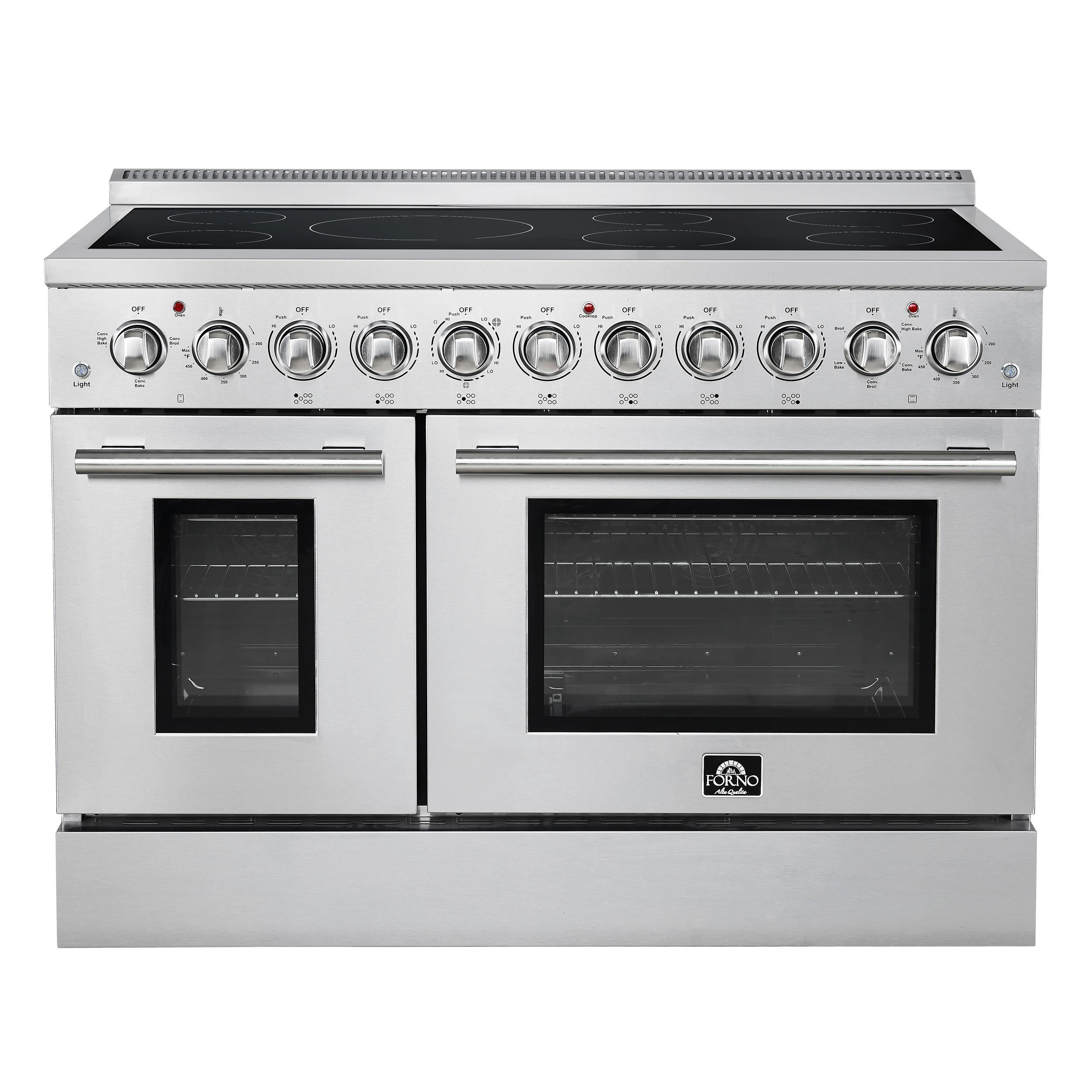 Forno FFSEL601148 Forno Paolo 48 Inch Freestanding Electric Range, Stainless Steel, 6.7 Cu.Ft, True Convection Oven, Energy Efficient