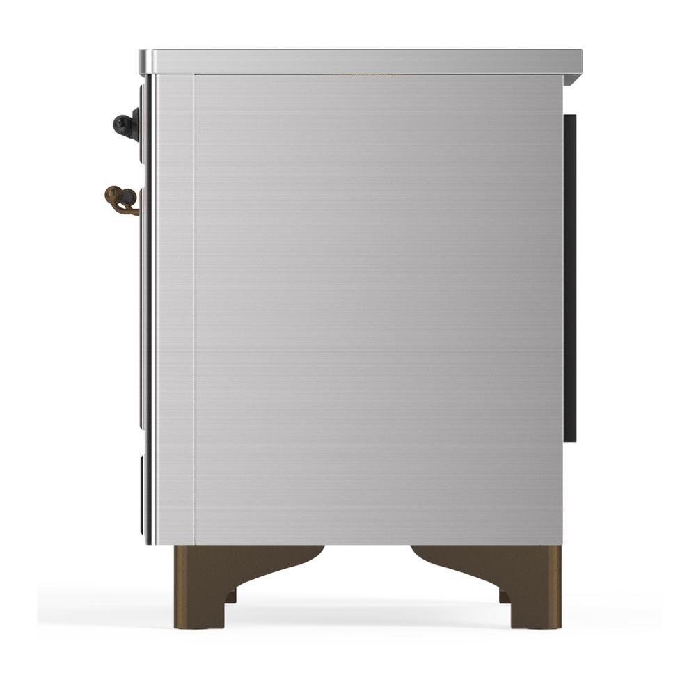 Ilve UMIB36NR3SSB Ilve Umib36Nr3Ssb Majestic Iii 36 Inch Induction Range With 6 Elements, 3.5 Cu. Ft. Total Oven Capacity (Triple Glass Door, Stainless Steel, Burnished)