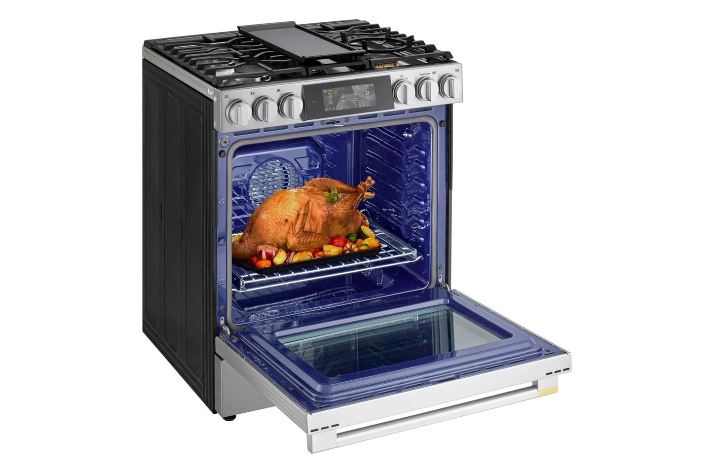 Lg LSGU6339X Lg Signature 6.3 Cu. Ft. Smart Gas Slide-In Range With Dynamic Probake Convection®, Air Fry, Air Sous Vide, Pizza Mode And Ai Gourmet Camera