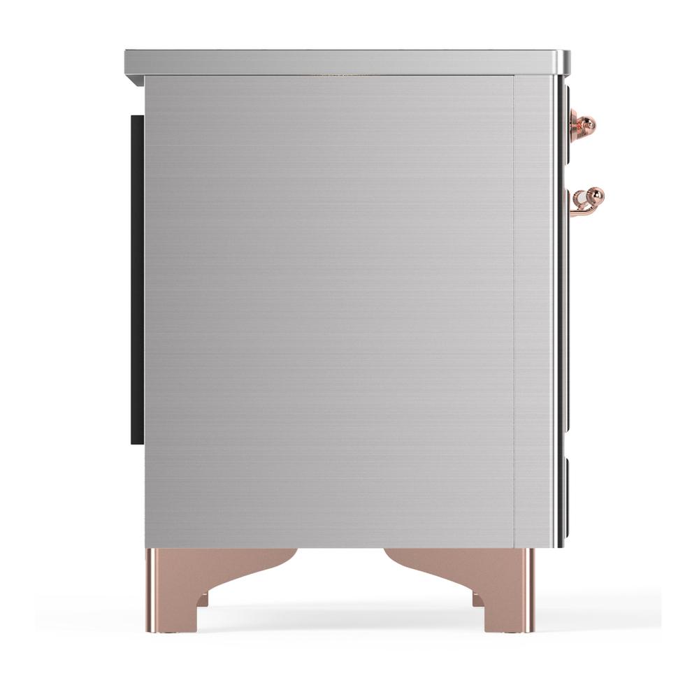 Ilve UMIB36QNR3SSP Ilve Umib36Qnr3Ssp Majestic Iii 36 Inch Induction Range With 6 Elements, 3.5 Cu. Ft. Total Oven Capacity (Solid Door, Stainless Steel, Copper)
