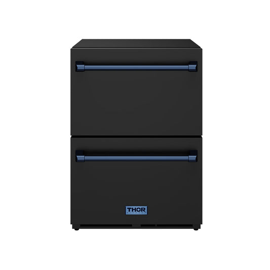 Thor Kitchen RF24UBBLU 24 Inch Undercounter Built-In Or Freestanding Drawer Refrigerator - Black/Blue Gordon Ramsay Series