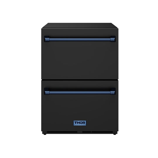 Thor Kitchen RF24UBBLU 24 Inch Undercounter Built-In Or Freestanding Drawer Refrigerator - Black/Blue Gordon Ramsay Series