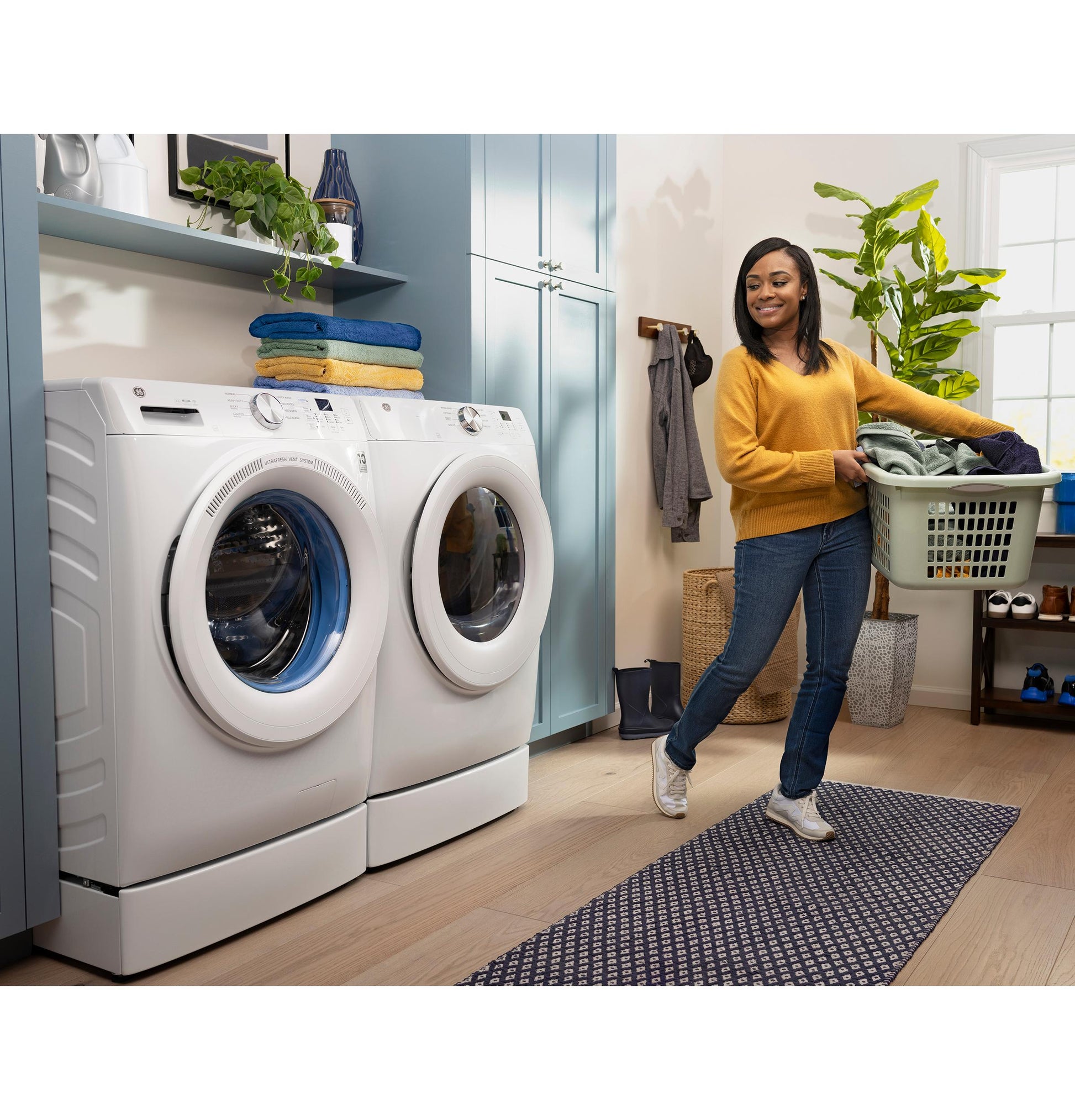 Ge Appliances GFD35ESSYWW Ge® Energy Star® 7.8 Cu. Ft. Capacity Smart Front Load Electric Dryer