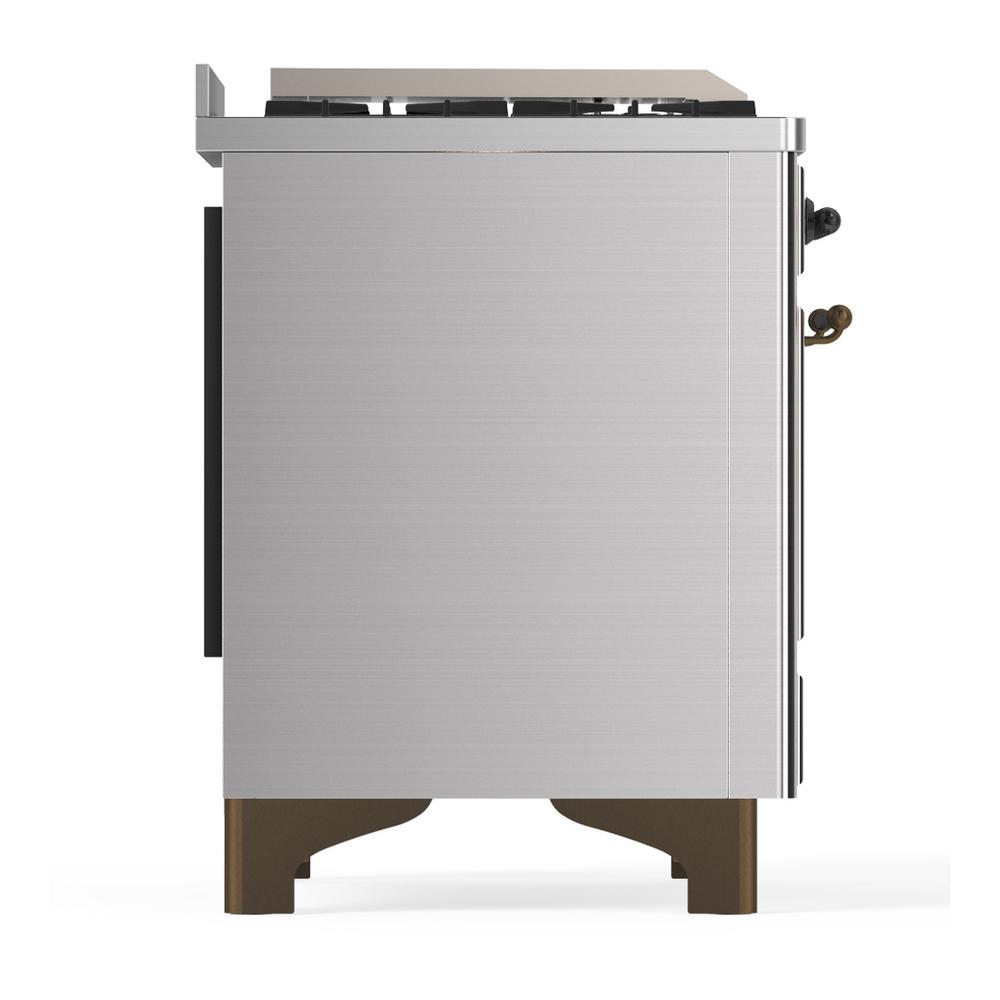 Ilve UM60FSQNR3SSBLP Ilve Um60Fsqnr3Ssblp Majestic Iii 60 Inch Dual Fuel Range With 7 Burners, Griddle And French Top, Dual Function Burner With Up To 25,000 Btu (Liquid Propane, Solid Door, Stainless Steel, Burnished)
