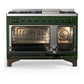 Ilve UM48FQNR3EGBLP Ilve Um48Fqnr3Egblp Majestic Iii 48 Inch Dual Fuel Range With 8 Burners And Griddle, Dual Function Burner Up To 25,000 Btu (Liquid Propane, Solid Door, Emerald Green, Burnished)