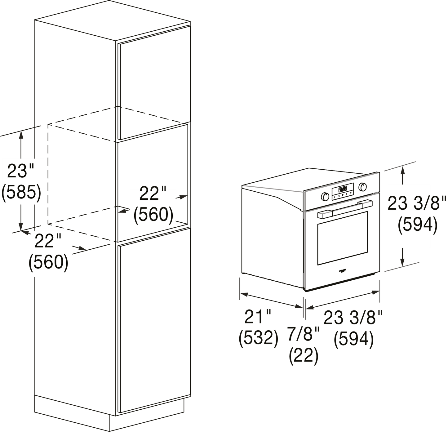 Fulgor Milano F1MSM24S1 24" Multifunction Easy-Clean Oven