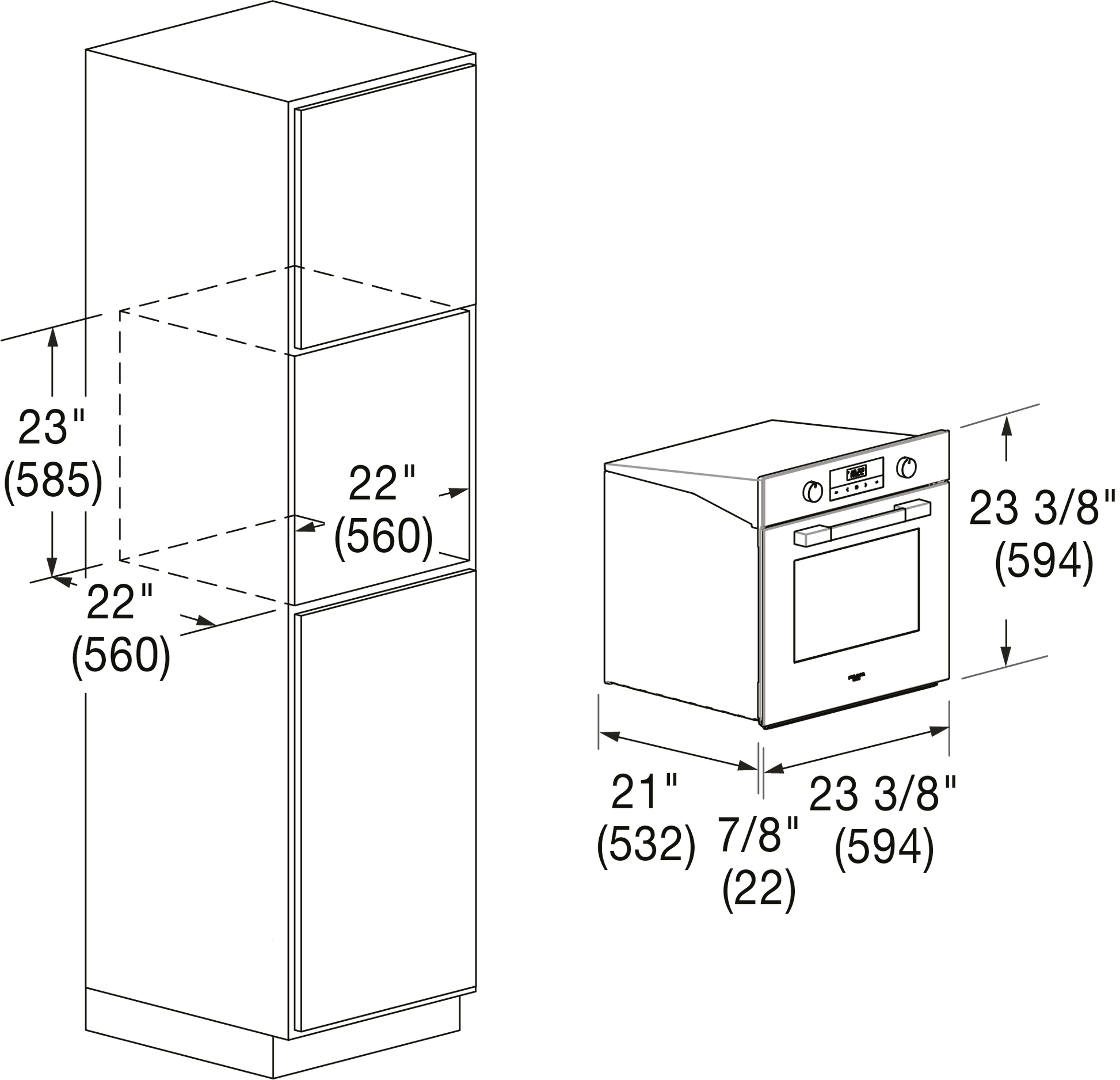 Fulgor Milano F1MSM24S1 24" Multifunction Easy-Clean Oven