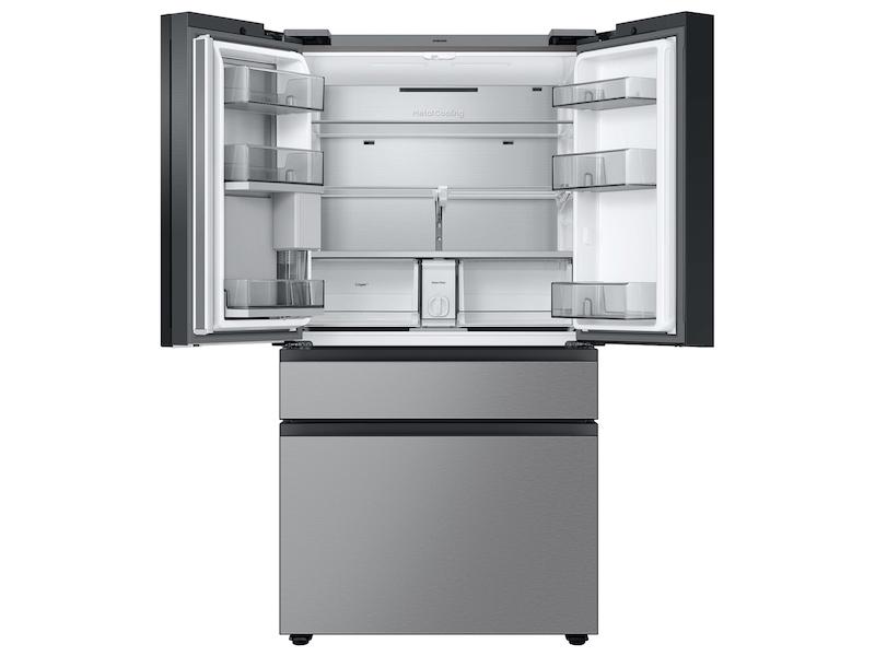 Samsung RF23BB8900QK Bespoke Counter Depth 4-Door French Door Refrigerator (23 Cu. Ft.) - In Charcoal Glass Top And Family Hub™ Panels With Stainless Steel Middle And Bottom Panels
