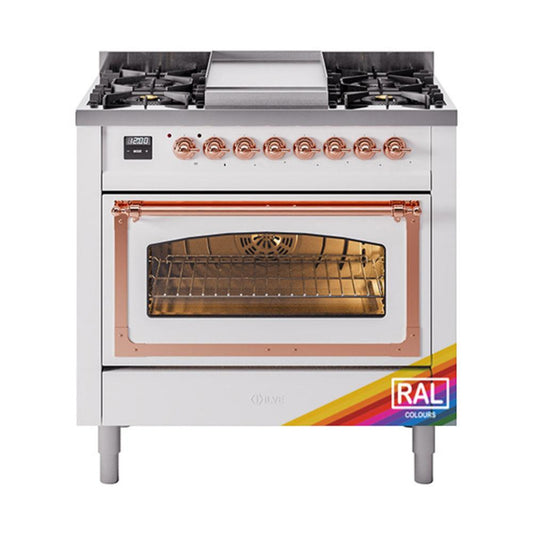 Ilve UN36FNMPRAP Ilve Un36Fnmprap Nostalgie Ii Noblesse 36" Dual Fuel Range (Natural Gas, Triple Glass Door, Ral, Copper)