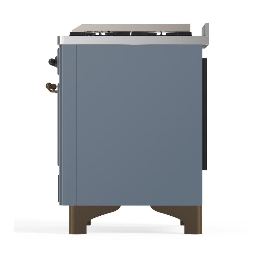Ilve UMD40FNR3BGB Ilve Umd40Fnr3Bgb Majestic Iii 40 Inch Dual Fuel Range With 6 Burners And Griddle, Dual Function Burner Up To 25,000 Btu (Natural Gas, Triple Glass Door, Blue Grey, Burnished)