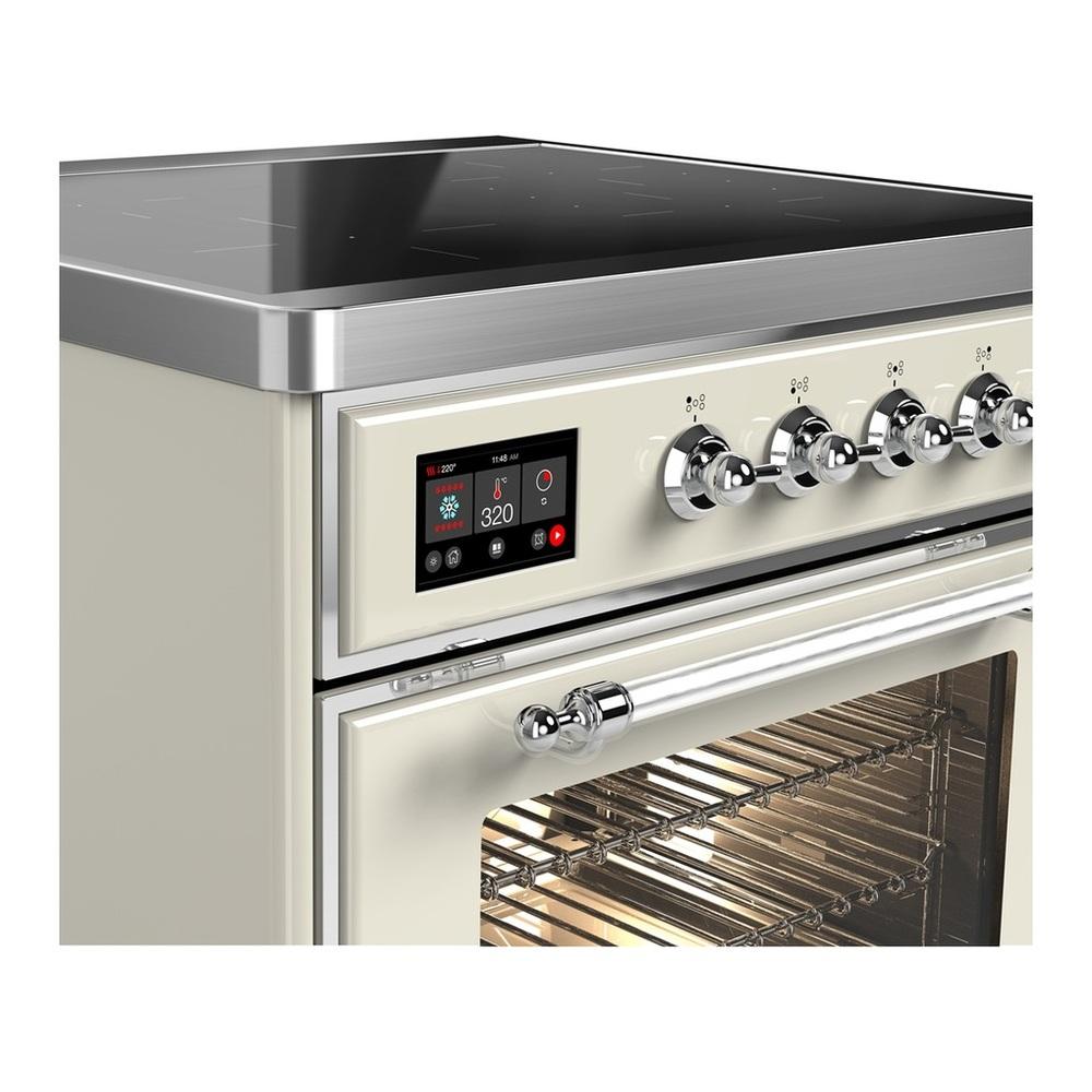 Ilve UMIB30NR3AWC Ilve Umib30Nr3Awc Majestic Iii 30 Inch Induction Range With 4 Elements, 4 Cu. Ft. Oven Capacity (Triple Glass Door, Antique White, Chrome)
