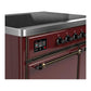 Ilve UMDIB40QNR3BUB Ilve Umdib40Qnr3Bub Majestic Iii 40 Inch Induction Range With 6 Elements, 3.82 Cu. Ft. Total Oven Capacity (Solid Door, Burgundy, Burnished)