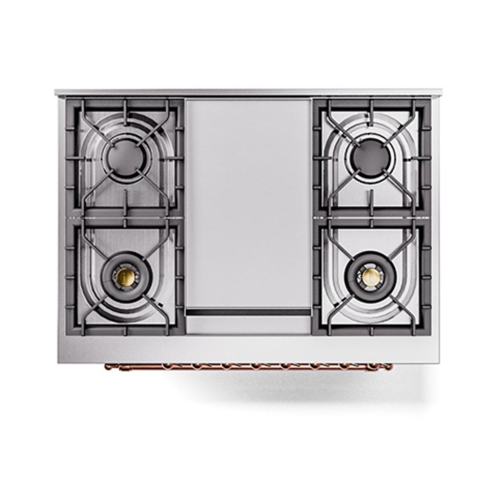 Ilve UN36FNMPEGPLP Ilve Un36Fnmpegplp Nostalgie Ii Noblesse 36" Dual Fuel Range (Liquid Propane, Triple Glass Door, Emerald Green, Copper)