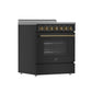 Forno FFSEL601130BLK Forno Paolo 30-Inch Freestanding Electric Range, Black, 4.38 Cu.Ft, True Convection Oven, Energy Efficient