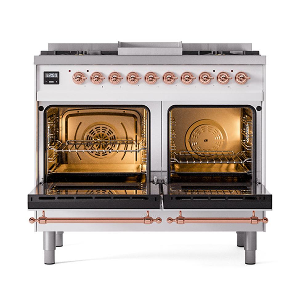 Ilve UND40FQNMPRAP Ilve Und40Fqnmprap Nostalgie Ii Noblesse 40" Dual Fuel Range (Natural Gas, Solid Door, Ral, Copper)