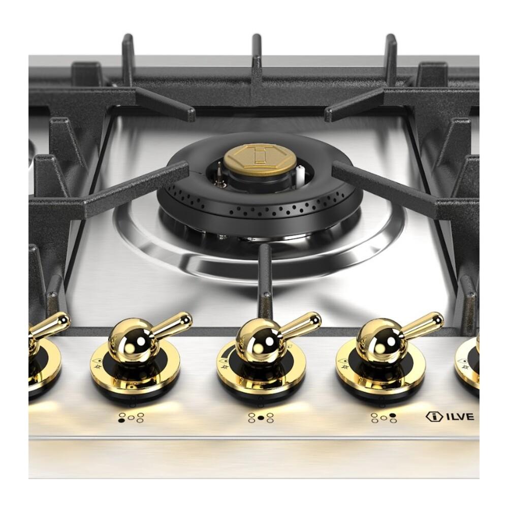 Ilve UHCPT75NSSG Ilve Uhcpt75Nssg Nostalgie Ii 30 Inch Built-In Gas Cooktop With 5 Burners, In Stainless Steel (Natural Gas)