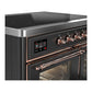 Ilve UMDIB40NR3MGP Ilve Umdib40Nr3Mgp Majestic Iii 40 Inch Induction Range With 6 Elements, 3.82 Cu. Ft. Total Oven Capacity (Triple Glass Door, Graphite Matte, Copper)