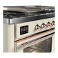 Ilve UM60FSNR3AWP Ilve Um60Fsnr3Awp Majestic Iii 60 Inch Dual Fuel Range With 7 Burners, Griddle And French Top, Dual Function Burner With Up To 25,000 Btu (Natural Gas, Triple Glass Door, Antique White, Copper)