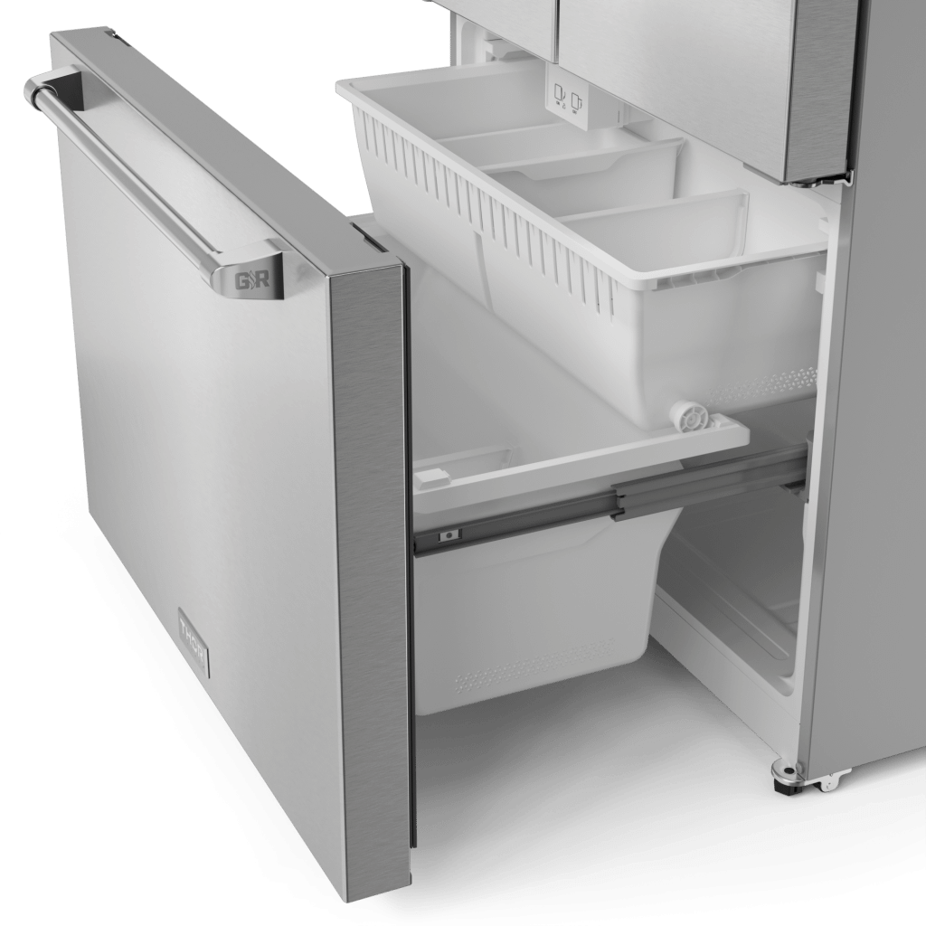 Thor Kitchen RF3621CTD99 36 Inch 20.3 Cu Ft French Door Counter Depth Refrigerator With Ice Maker In Stainless Steel Gordon Ramsay Series - Rf3621Ctd99