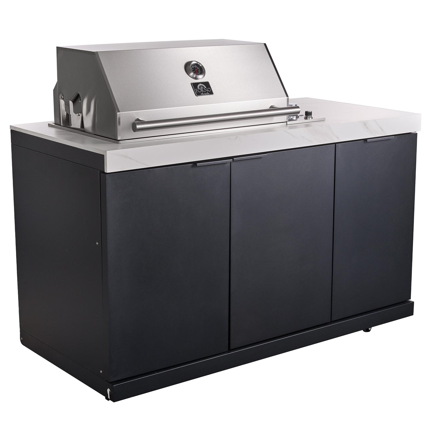 Forno FODKT2575WHT Forno Rimini Outdoor Kitchen: 30" Bbq 62,600 Btu, 4.8 Cu.Ft. Refrigerators, White Countertops