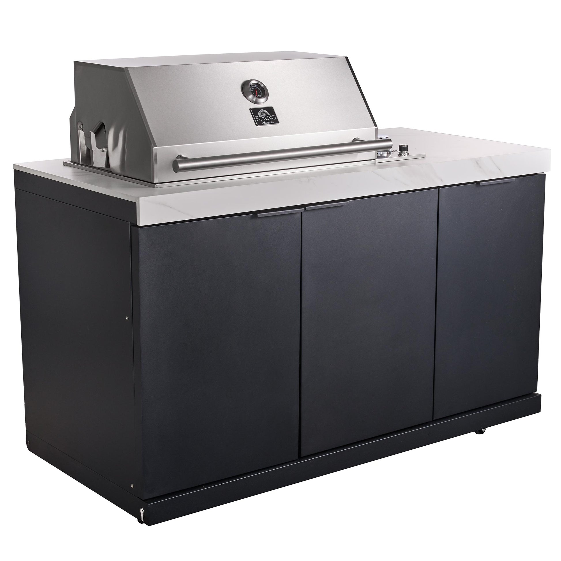 Forno FODKT2575WHT Forno Rimini Outdoor Kitchen: 30" Bbq 62,600 Btu, 4.8 Cu.Ft. Refrigerators, White Countertops