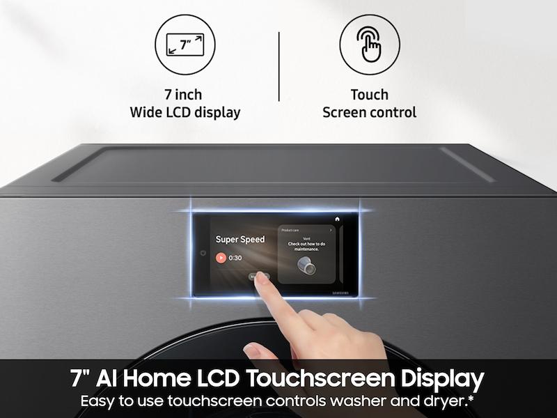 Samsung DV90F53AES 7.6 Cu. Ft. Bespoke Ai Ultra Capacity Front Load Electric Dryer With Ai Home And Ai Optidry+ In Dark Steel